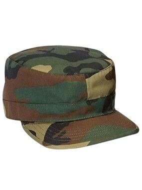 WOODLAND CAMO CAP US MILITARY BDU HAT HOT WEATHER ARMY UNISEX ADULT SIZE 6.3/4